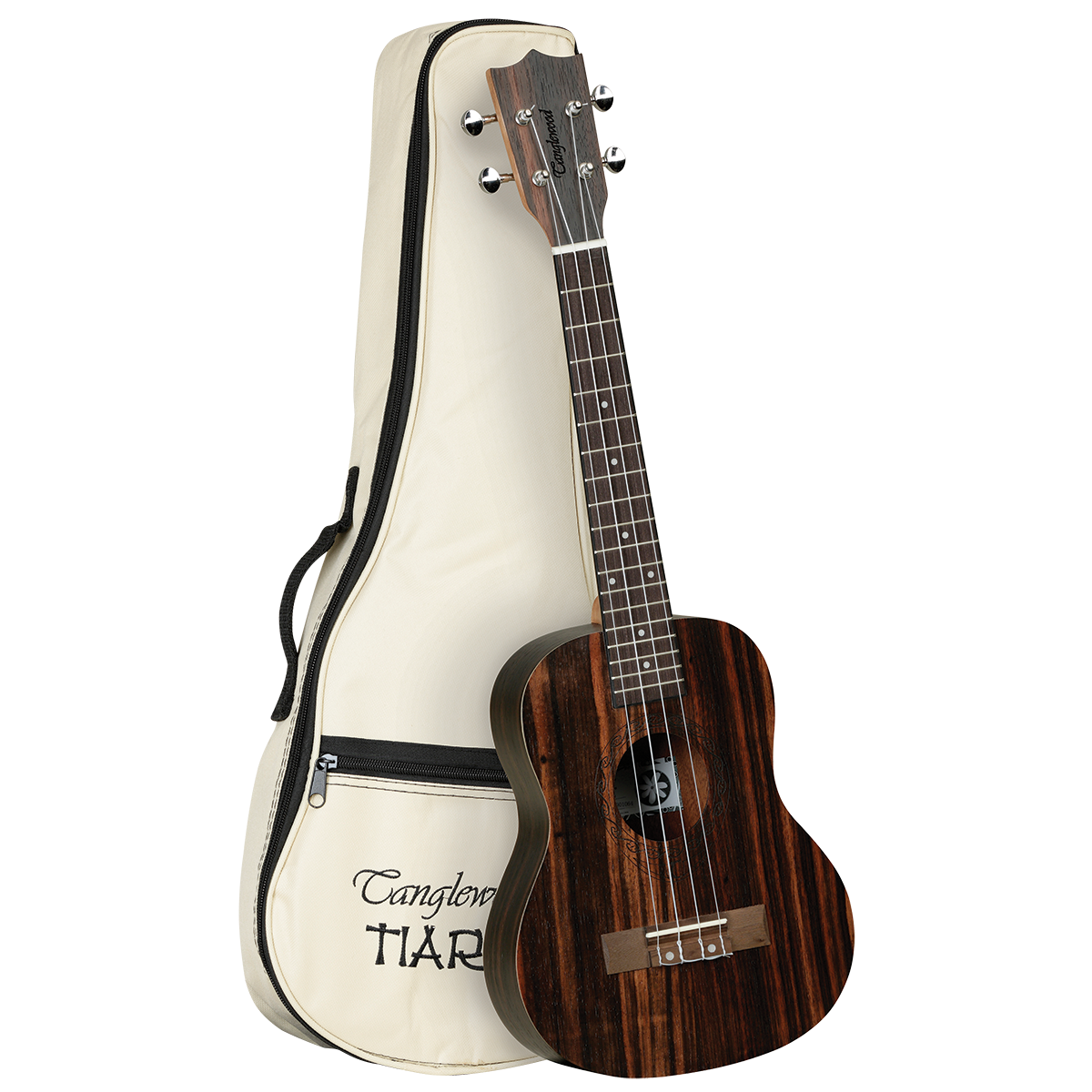 Tanglewood TWT19B Tiare Tenor Ukulele All Figured Ebony w/Gig Bag