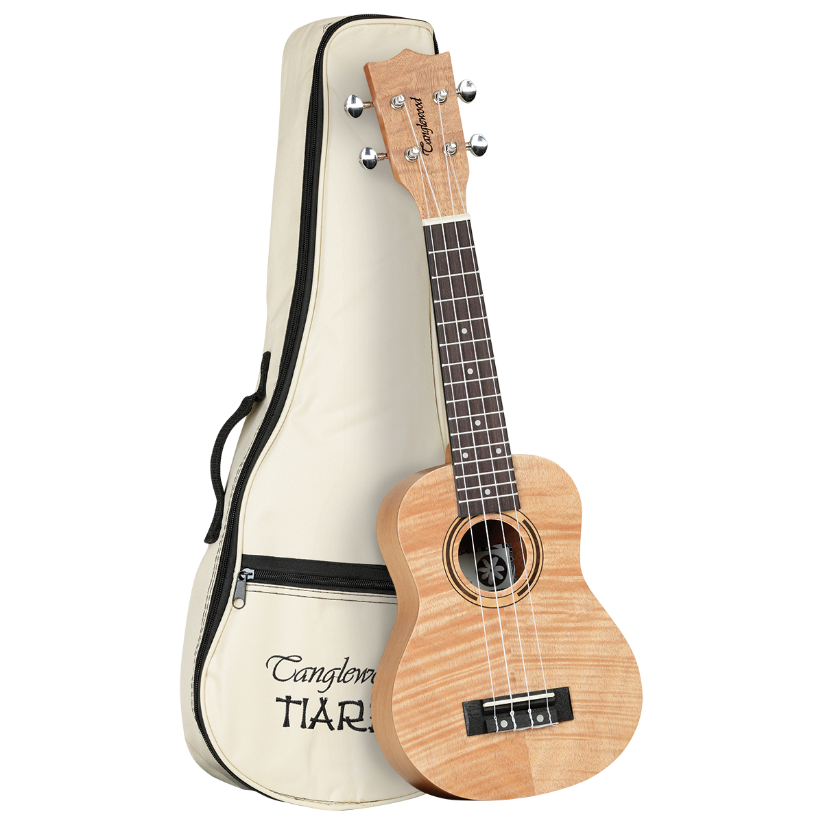 Tanglewood TWT5B Tiare Soprano Ukulele All Flame Mahogany with Bag